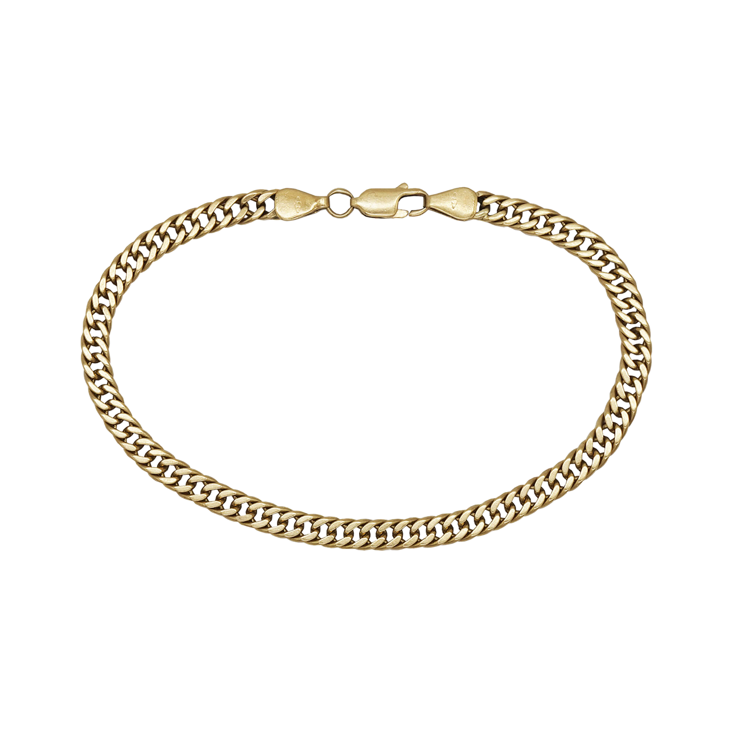 9K VINTAGE GOLD DOUBLE CURB CHAIN BRACELET