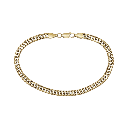 9K VINTAGE GOLD DOUBLE CURB CHAIN BRACELET