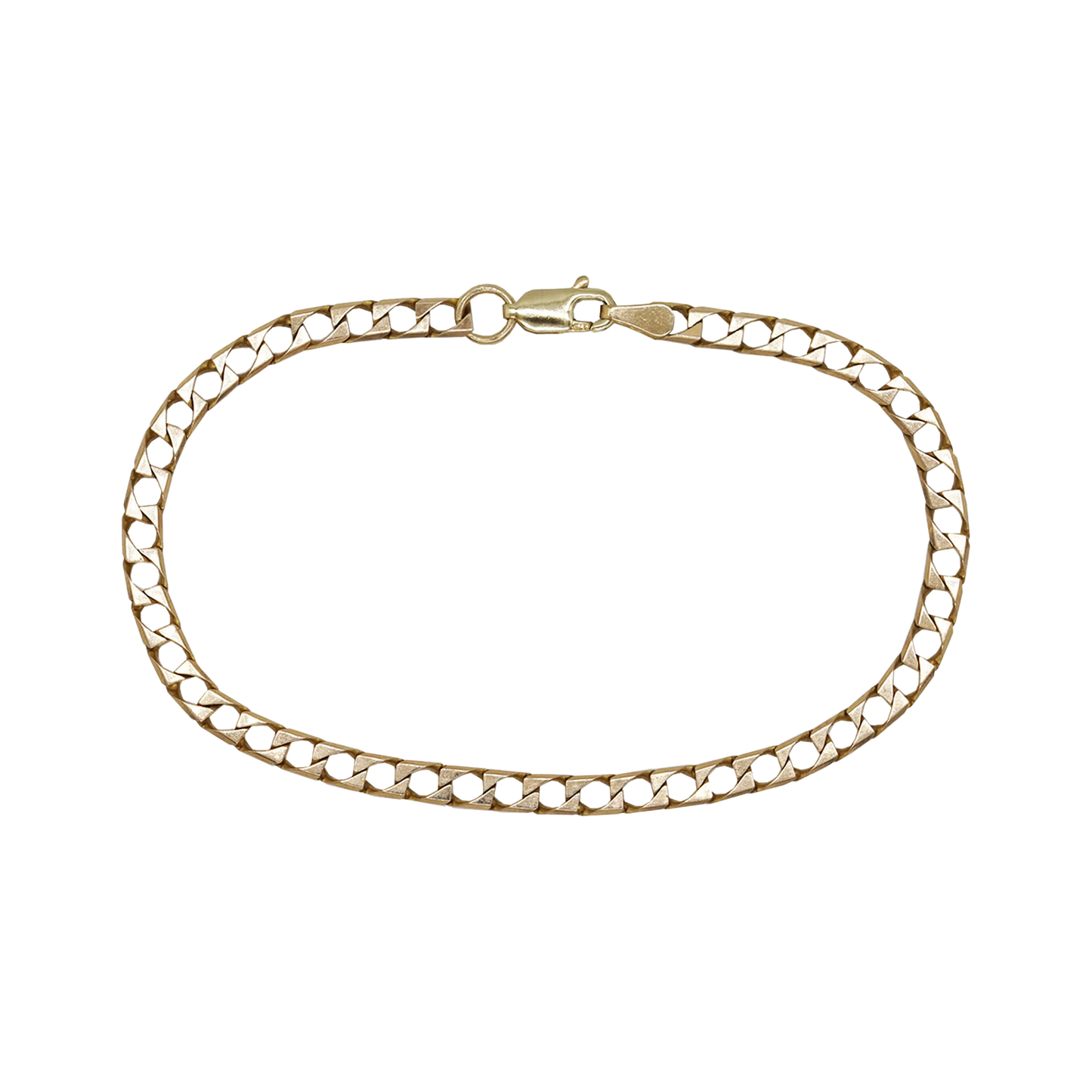 9K VINTAGE GOLD FLAT CURB CHAIN BRACELET