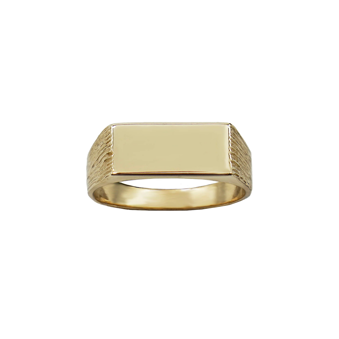 Custom Cardiff Bark Signet Ring (Gold 375)