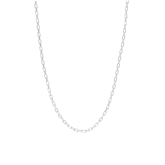 STERLING SILVER PAPER LINK CHAIN NECKLACE