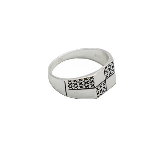 PAWNSHOP SIGNATURE CHECKERBOARD SIGNET RING